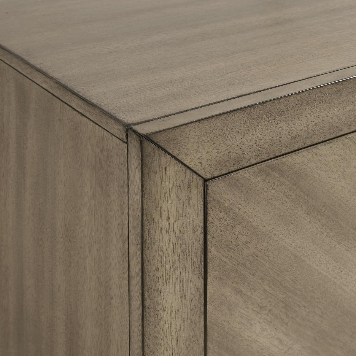Contemporary 2-Drawer Nightstand, Antique Gray,for Small Spaces