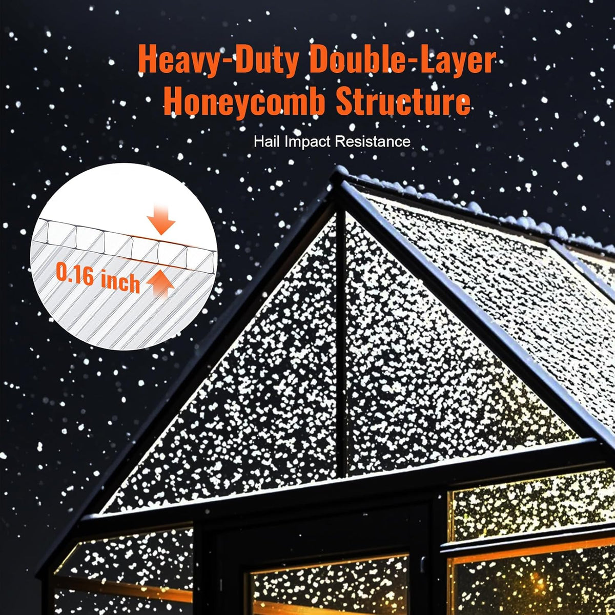 VEVOR 14 Pack Polycarbonate Greenhouse Panels, 2' X 4' X 0.16'' Roof Panels Sheets, Waterproof UV Protected Corrugated Plastic Roofing, Impact Resistance Clear Roofing Sheets for Greenhouse/Garden