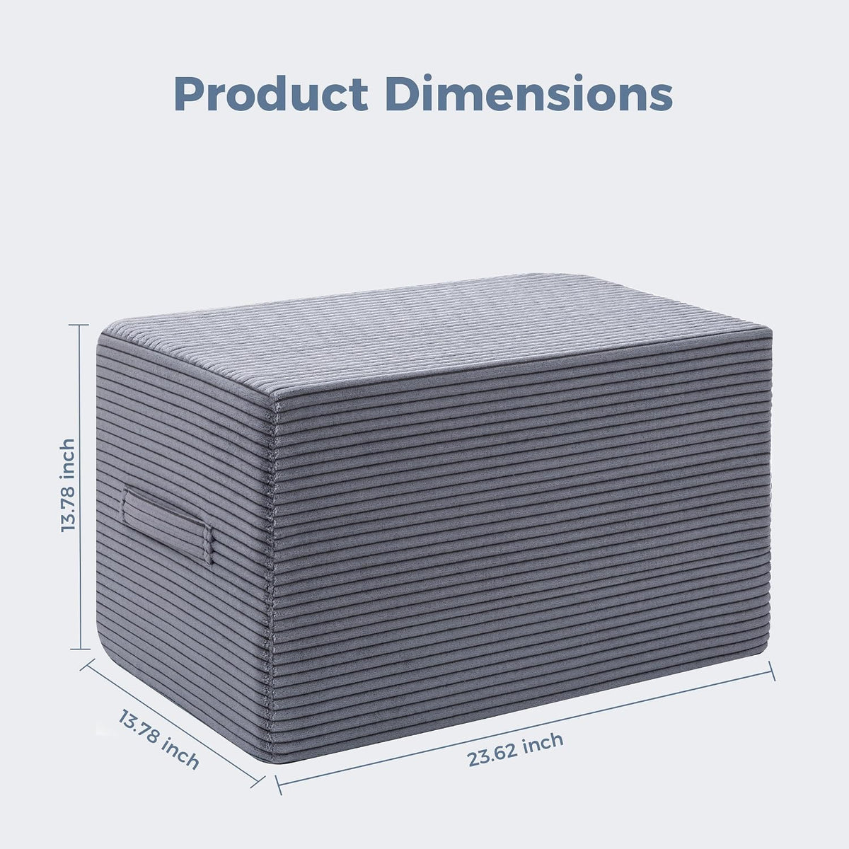 Rectangular Pouf Ottoman, Foam-Filled Footrest, Dark Gray | Soft coral fleece, adjustable foam filling, hidden storage and a carry handle combine comfort with everyday convenience.