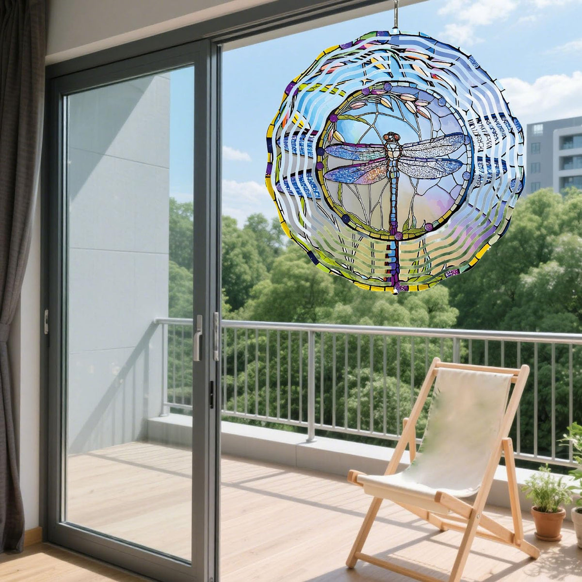 Dragonfly Metal Wind Spinners Outdoor, 3D Hanging Garden Decor for Women Mom Grandma, 25cm/ 9.84in 3D Wind Spinners for Garden Decor for Patio,Yard,Outdoor