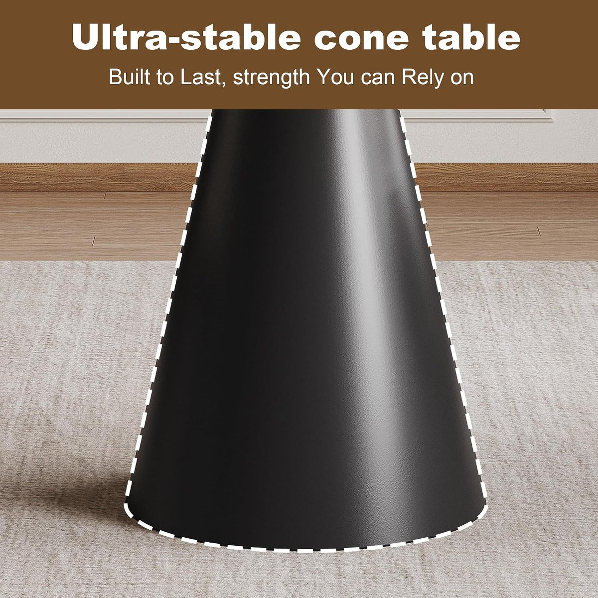 35 Inch Round Glass Dining Table, 8mm Tempered Glass Tabletop with Carbon Steel Legs, Dark Brown Modern Small Dining Table for 2-4 People, Perfect for Apartment, Restaurant, Cafe and Meeting Room
