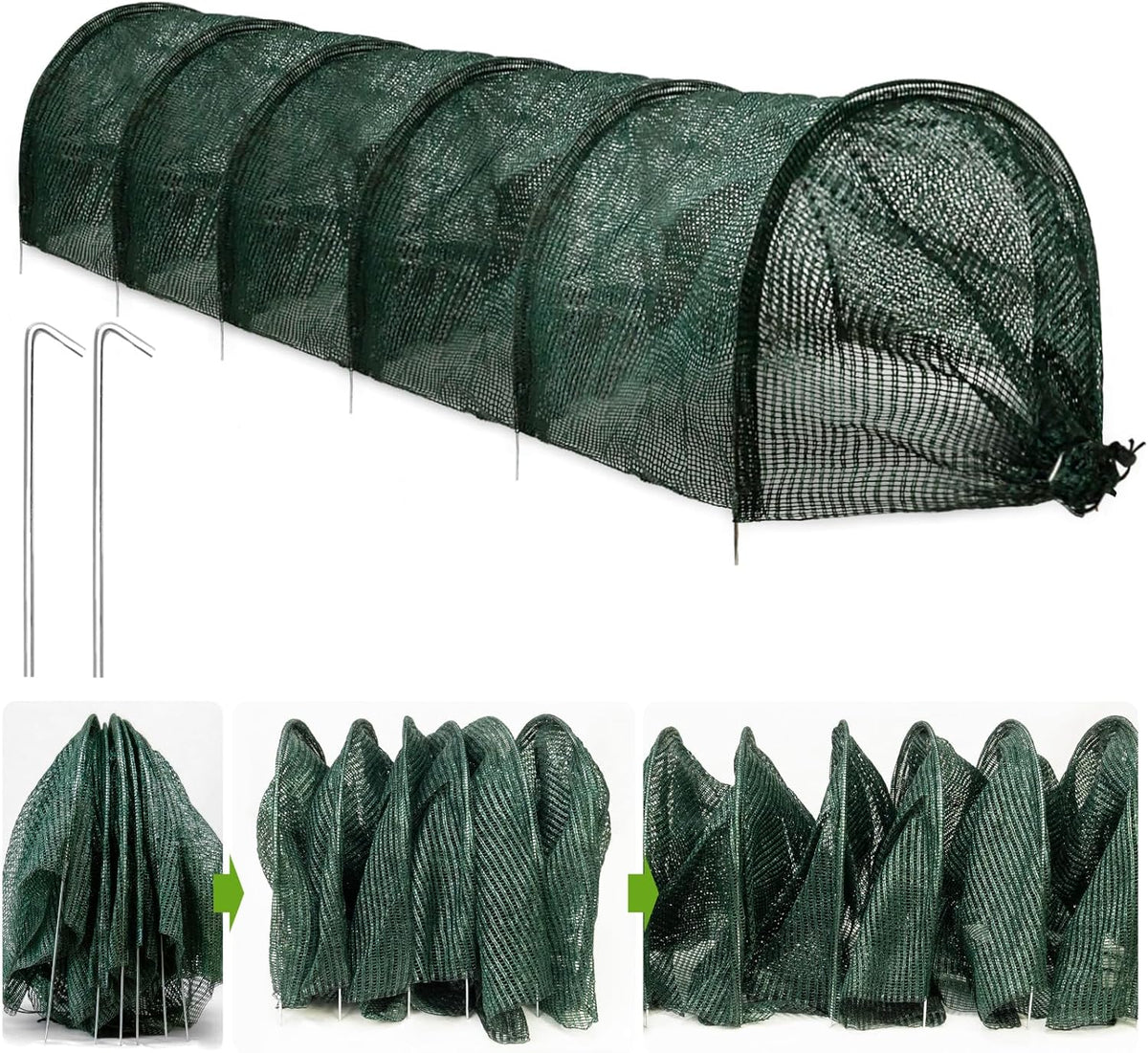 2 in 1 Portable Greenhouse Protection from Sun Heat,Garden Tunnel Shade Net Cover with Quick-Release Technology,Row Covers for Vegetables Plant Cover from Sun (Pack 1)