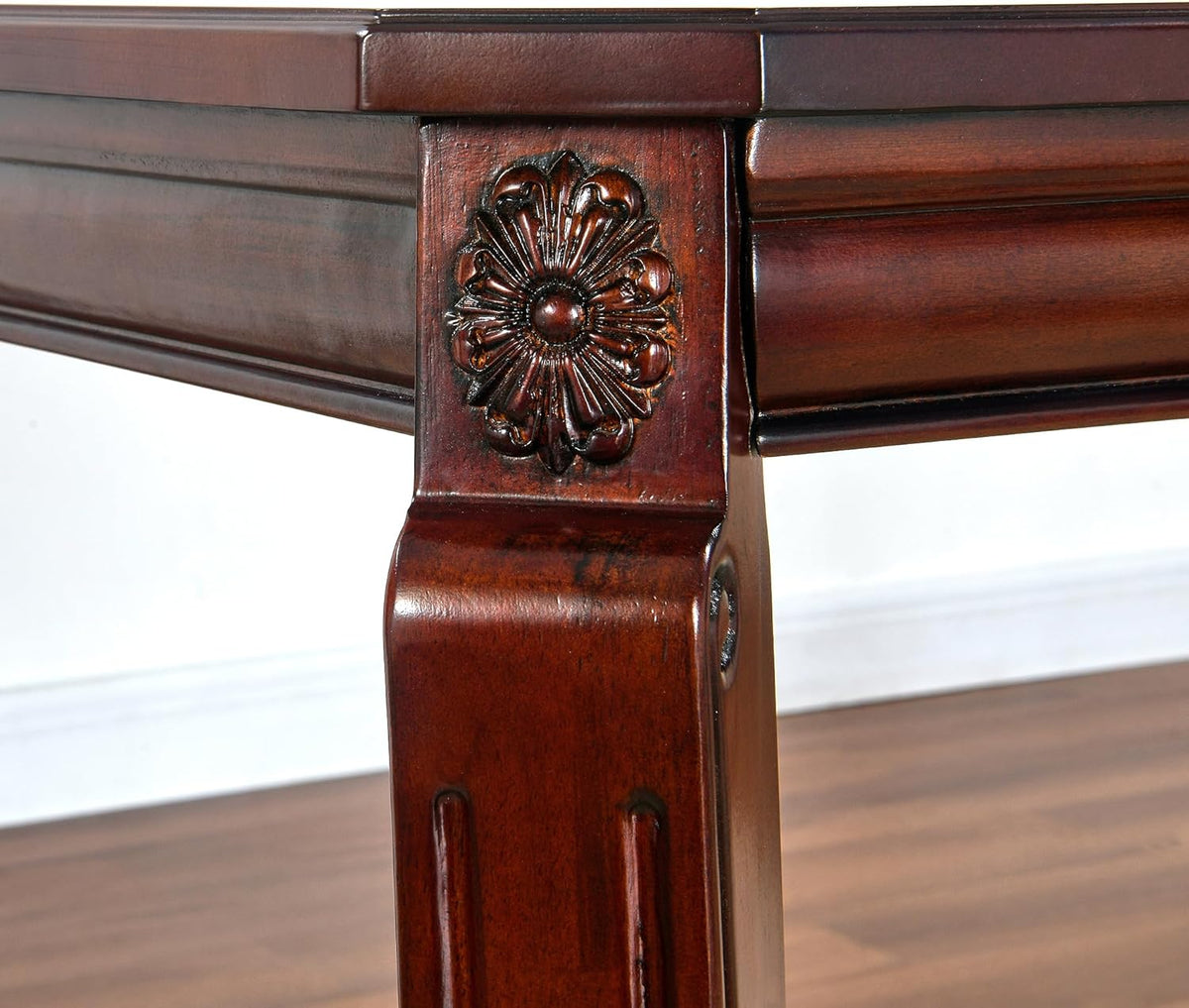 59”Farmhouse Dining Table with Carved Legs,Rectangular Kitchen Table for 4–6 Person, Solid Wood Dinner Table for Living Room, Dining Room,Easy Assembly Cherry Brown CZ-A1168-WD