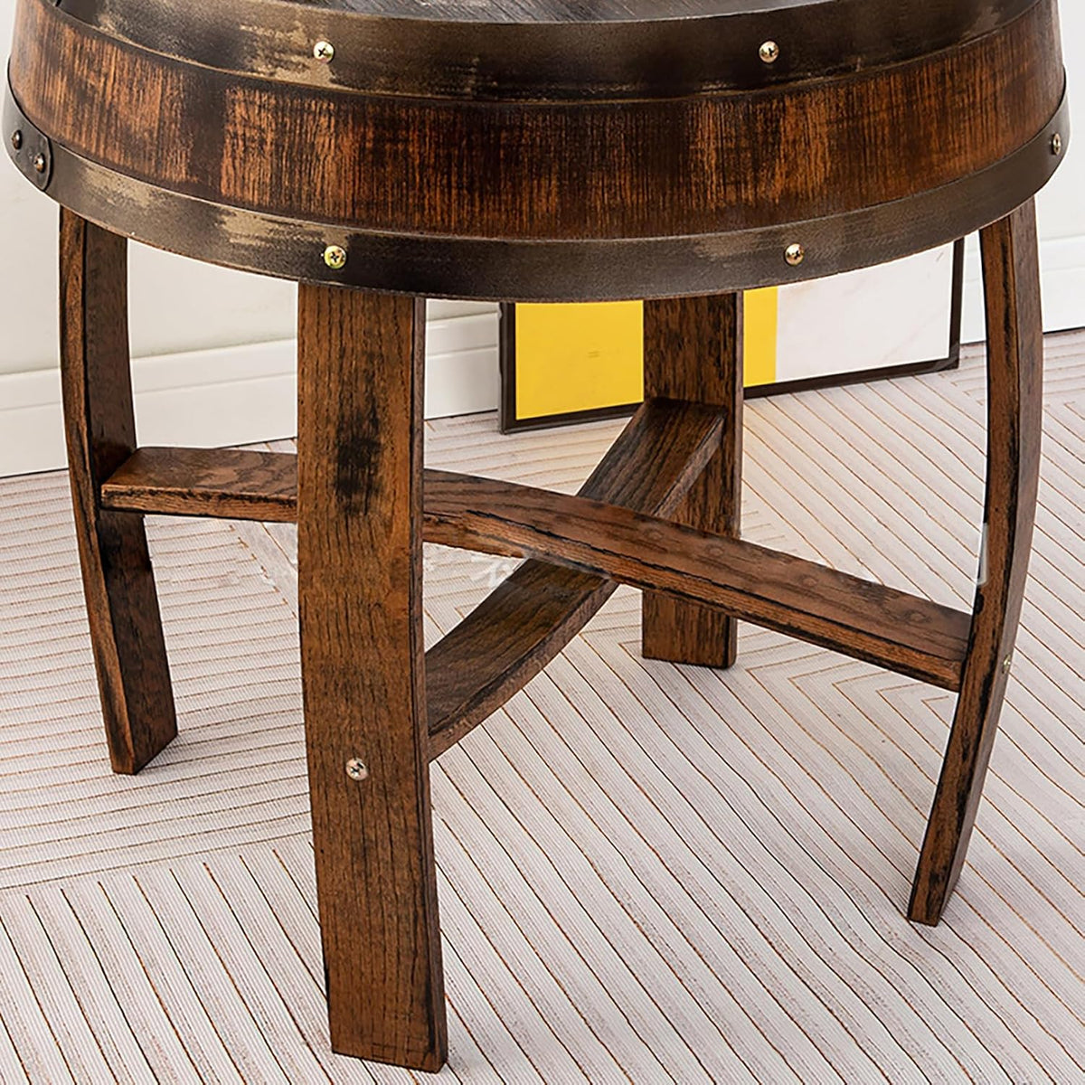 Handcrafted Oak Whiskey Barrel End Table, Coffee Table, Bourbon Table, Wine Barrel Furniture
