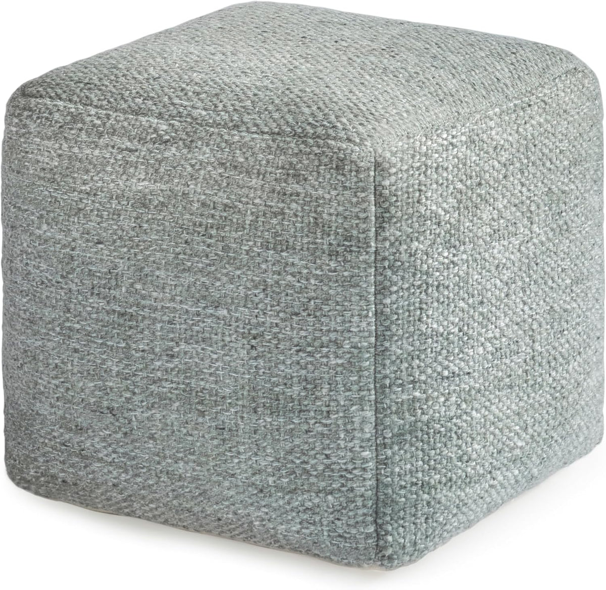 Anji Mountain 16" H x 16" W Handmade Pouf Ottoman for Living Room & Couch | Soft & Fluffy Ottoman Pouf, Lightweight, Decorative Floor Pouf Seating for Bedroom & Home Décor Accent, Green