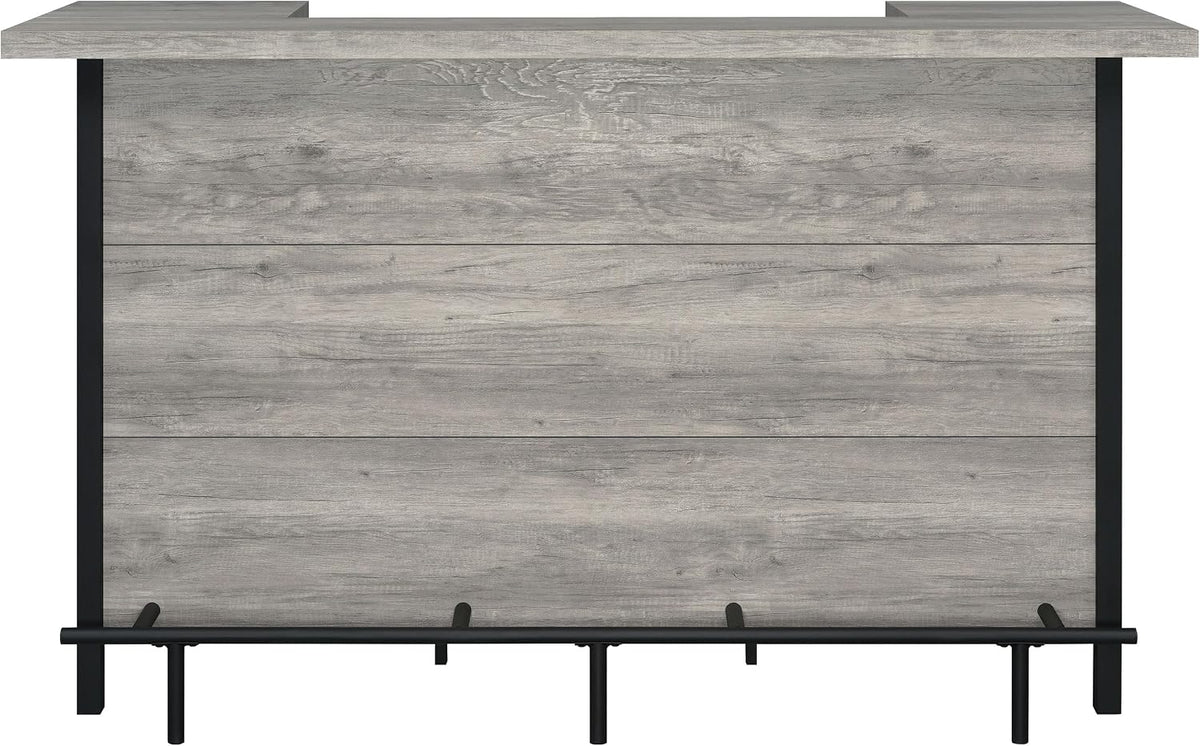 Coaster Home Furnishings - Bellemore - Wood & Metal - Bar Cabinet with Bottle Rack and Stemware Racks with Open Storage - Dining Room & Home Bar - Gray Driftwood - 182105