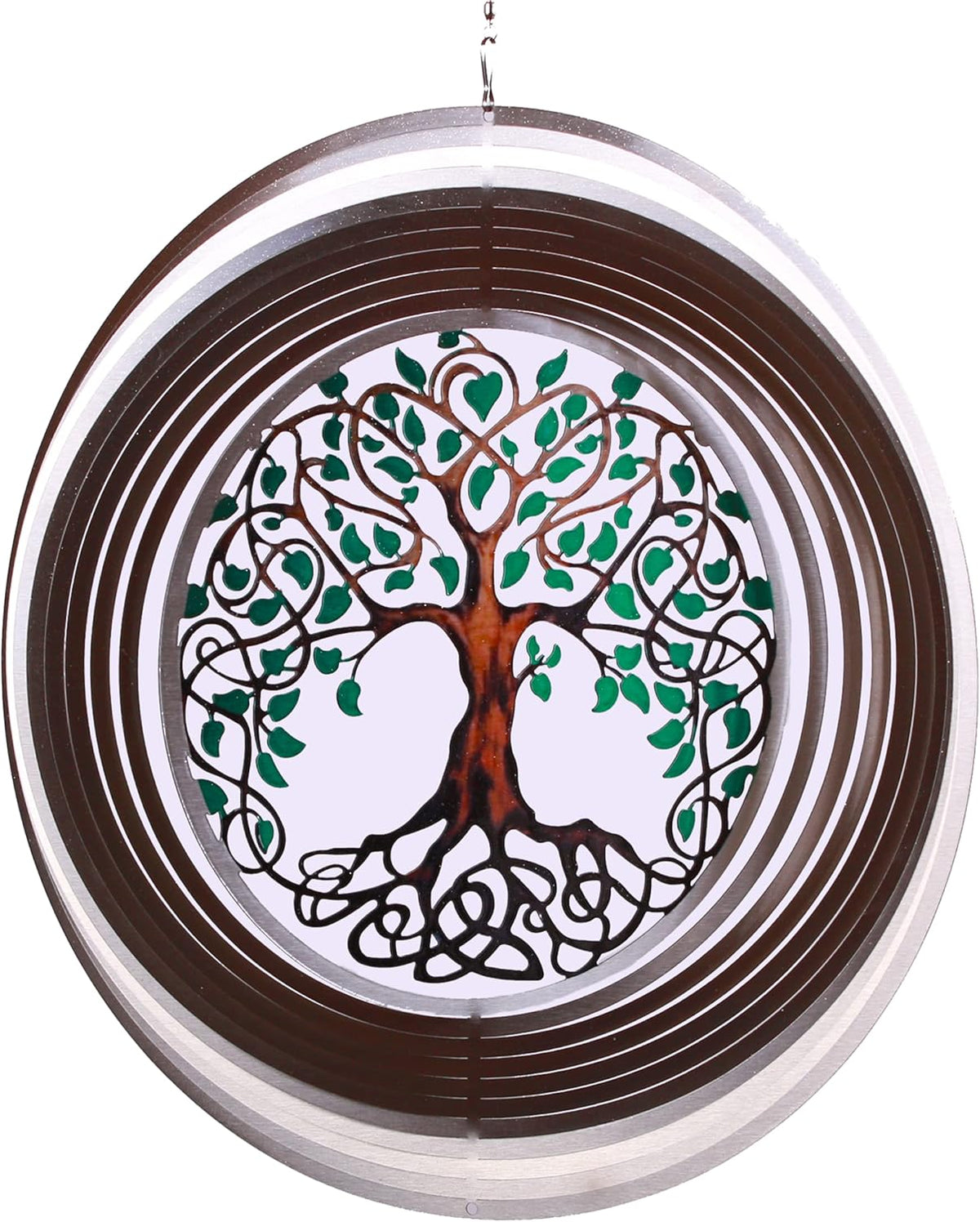 ISEO Tree of Life Wind Spinner for Yard and Garden, Hanging Outdoor Decor, Yard Art, Porch and Patio Decorations, Metal Wind Spinners Outdoor, Weather Resistant, 12”