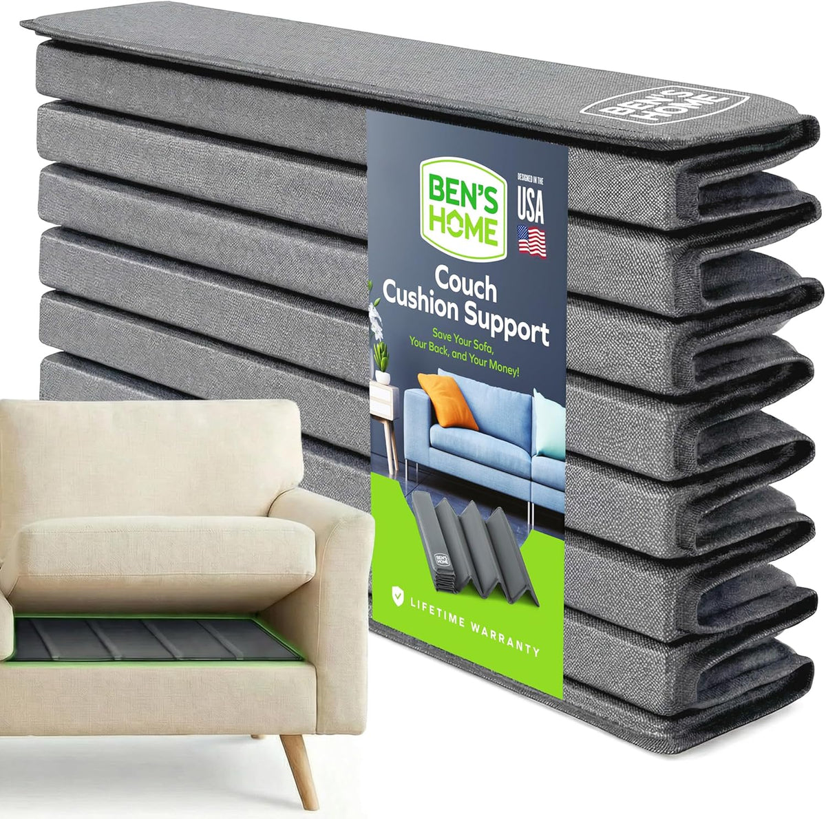 BEN'SHOME® Couch Cushion Support Board, Fix Sagging Sofas | 58-67" x 19.7"