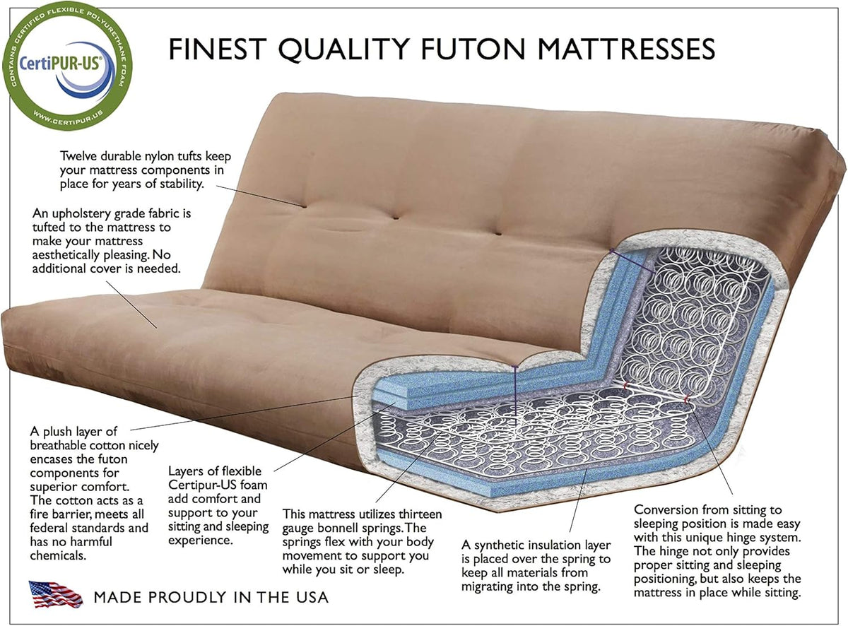 Kodiak Furniture Phoenix Futon Set, Full, Barbados