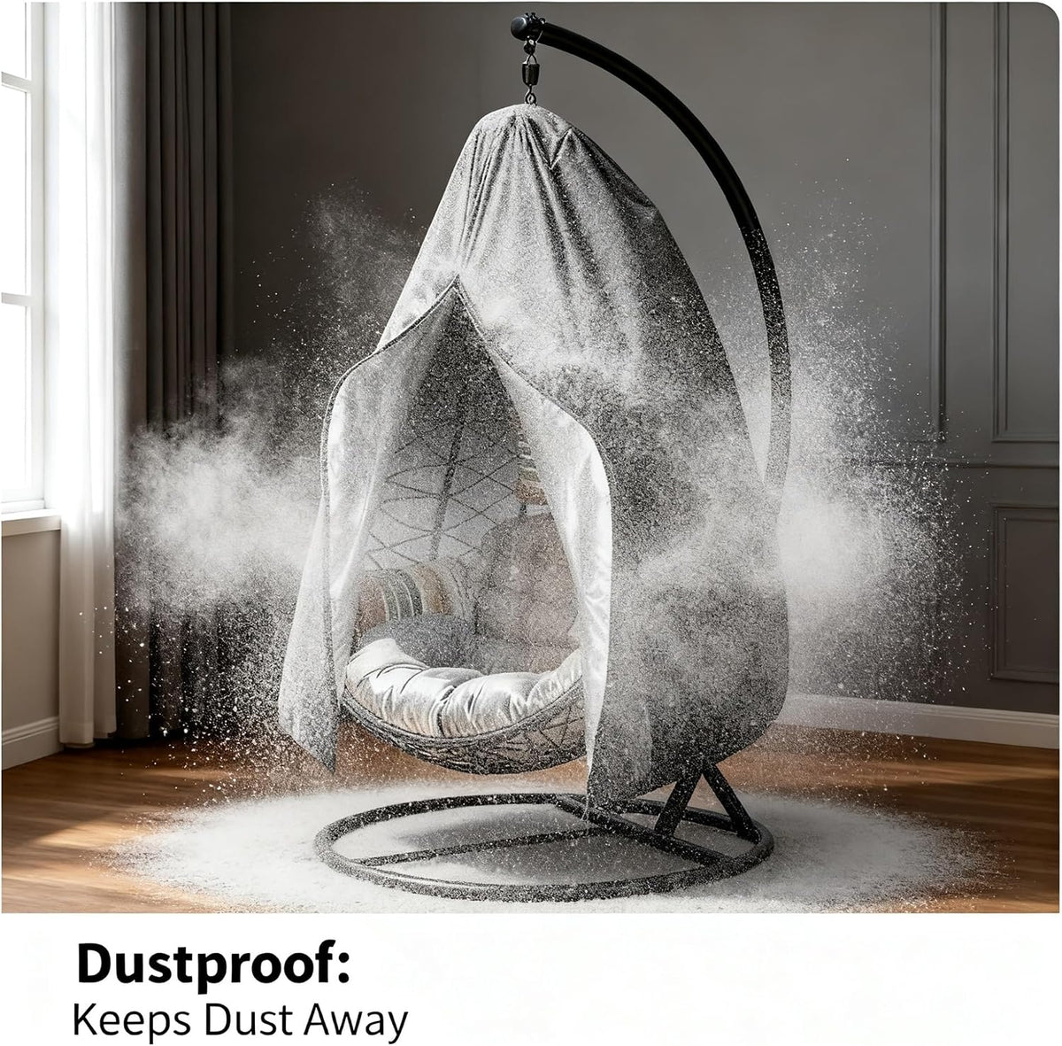 Heavy-Duty 210D Oxford Swing Cover-Waterproof UV-Resistant and Windproof Hammock with Drawstring((200cm*230cm) with storagebag)