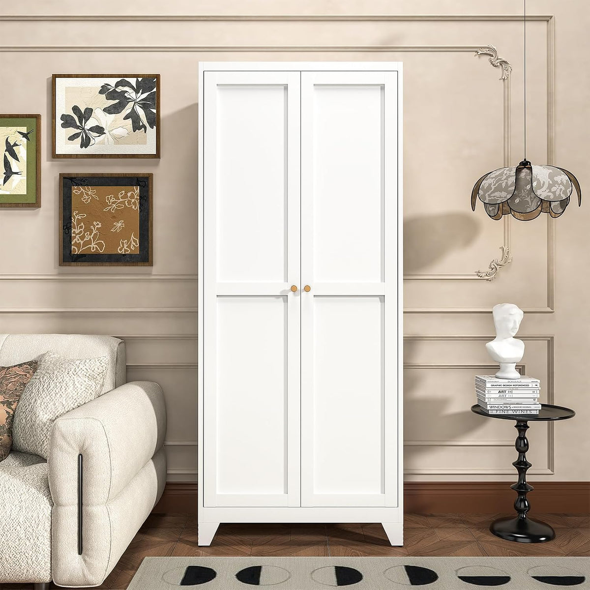 71" Metal Kitchen Pantry Cabinet with Dual Opening Design, Tall Storage Cabinet with Large Capacity, Freestanding Cupboard,Ideal for Small Space Organization, White