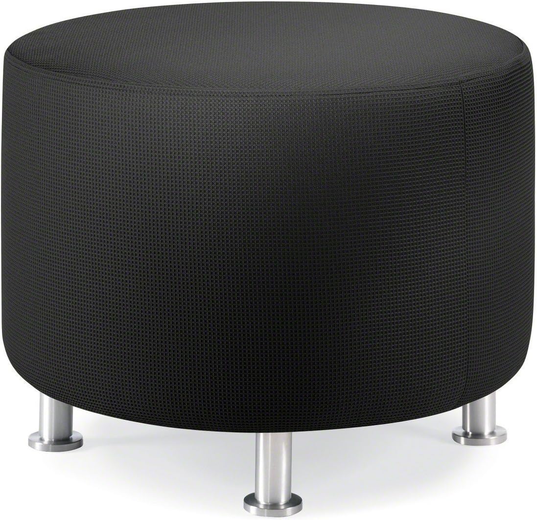 Steelcase Turnstone Alight Lounge Round Ottoman: Brushed Aluminum Legs