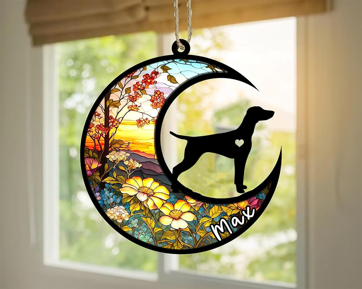 Personalized Dog Memorial, Custom Name Vizsla Dog Christmas Ornament with Name, Custom Breeds, Pet Loss Light Catcher, Gifts for Lovers Loss of Pet Sympathy on Mothers Day Christmas