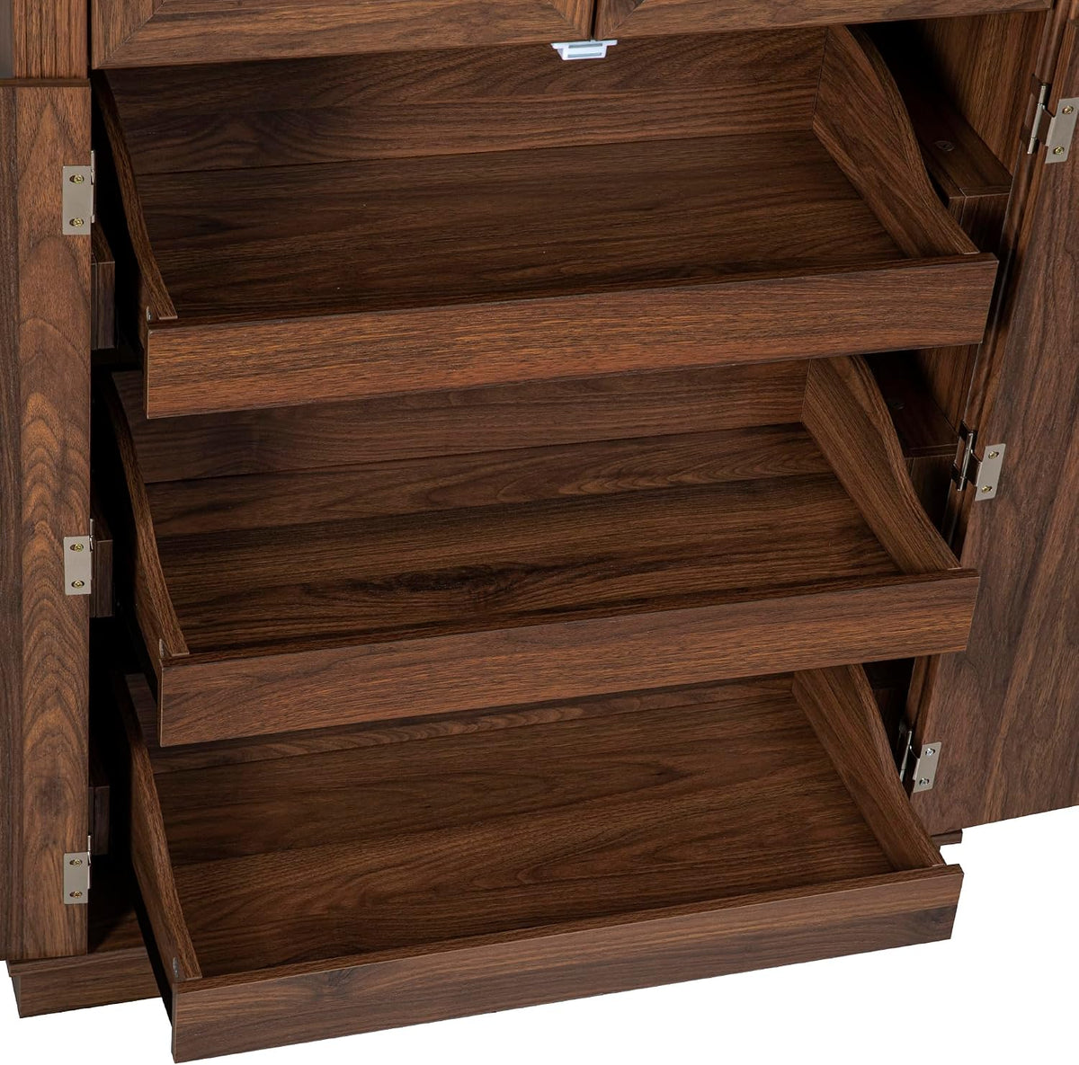 71" Tall Kitchen Pantry Cabinet with 3 Pull-Out Organizers, Farmhouse Storage Cabinet with 6 Door Shelves, 4 Doors, 2 Drawers, Adjustable Shelves for Kitchen, Dining Room (Brown)
