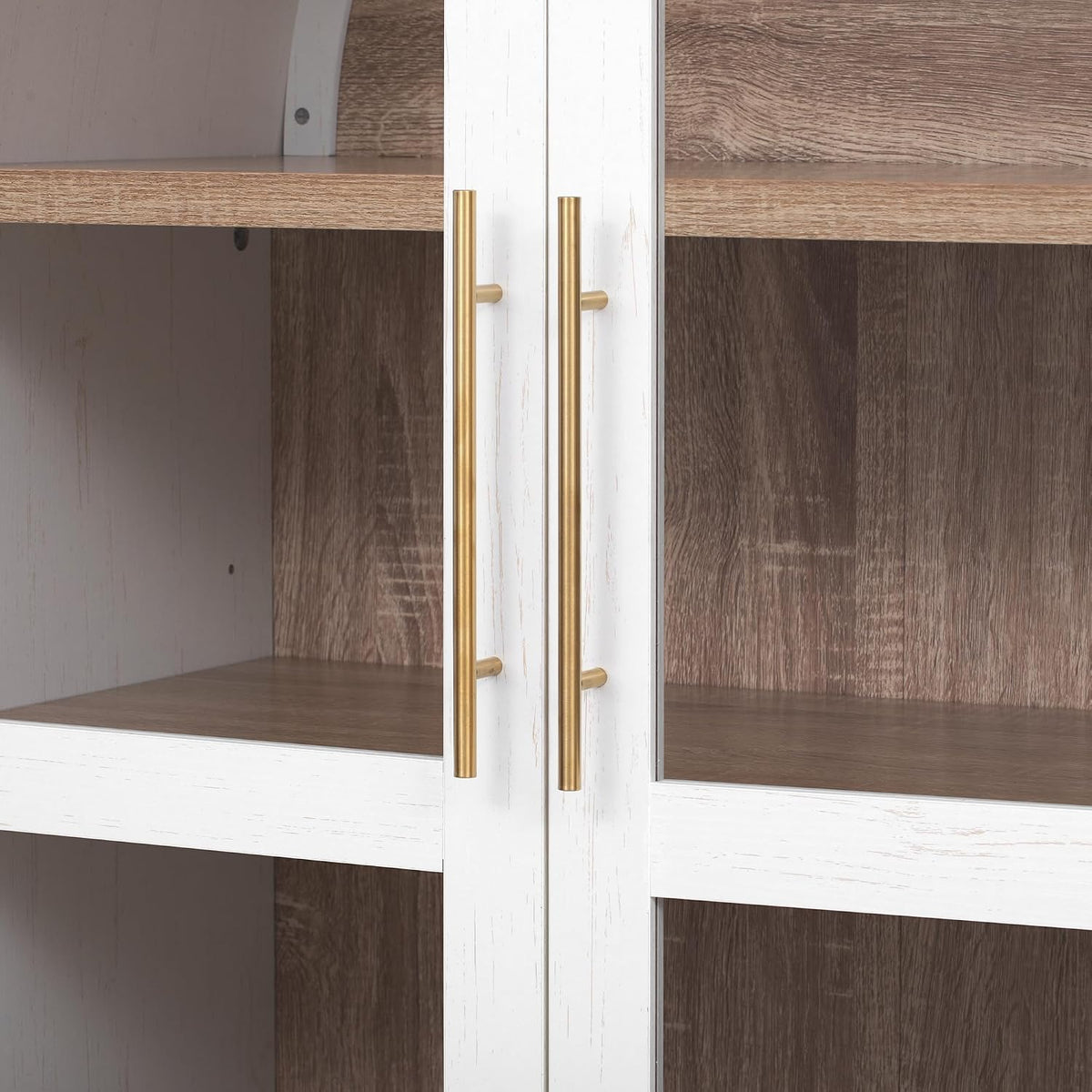 Arched Pantry Cabinet with Adjustable Shelves, Kitchen Storage Cabinet with Arched Door & Hidden Drawer, Tall Narrow Farmhouse Pantry for Small Spaces (White)