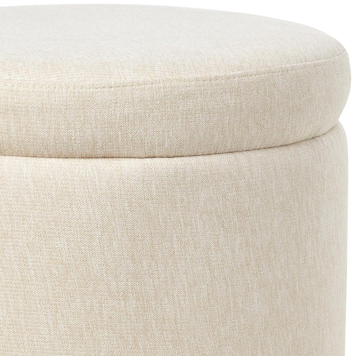 Evolur Vienna Ottoman with Nailhead Trim in Sweet Cream, Made from Sturdy and Sustainable FSC-Certified Wood, Comes with A Comforting Footrest, Compact Ottomans, Ottomans for Living Room