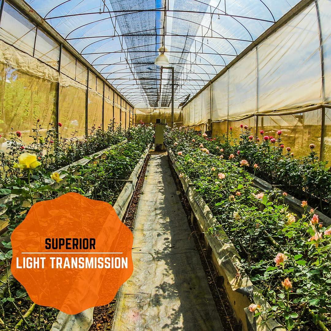 Farm Plastic Supply - Clear Greenhouse Plastic Sheeting - Ultra Durable - 8 mil - (50' x 50') - 4 Year UV Resistant Polyethylene Greenhouse Film for Gardening, Farming, Agriculture