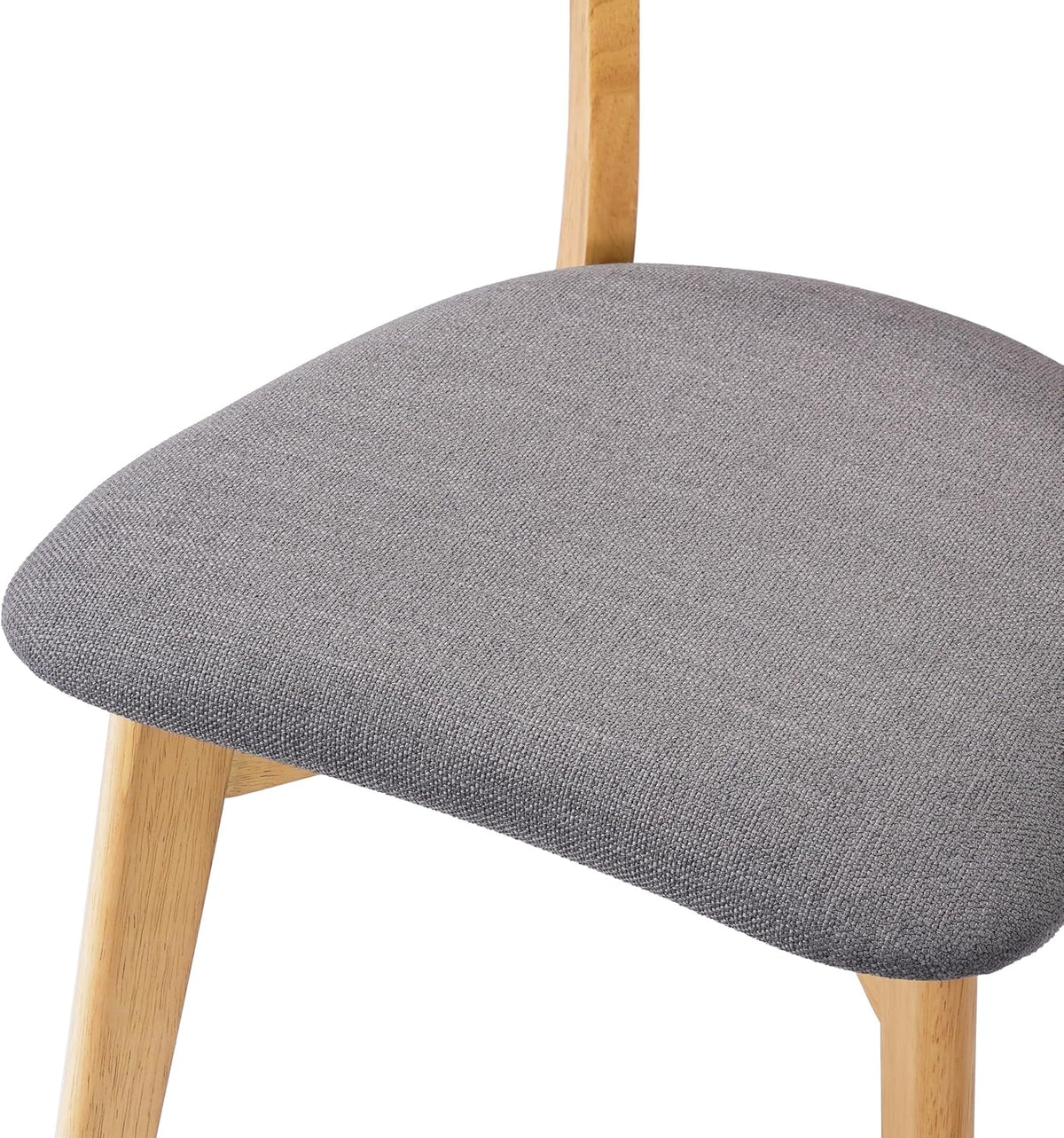 Dining Chairs Set of 2, Dining Room Chairs with Walnut Finished Frame | Kitchen Chairs Set of 2 with Curved Backrest and Wood Legs, Mid Century Modern Upholstered Dining Chairs