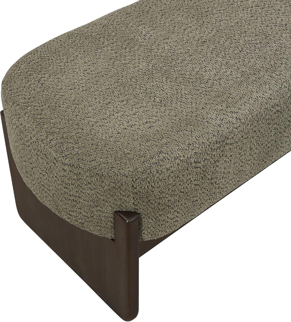 Virubi Elegant Upholstered Loop Yarn Ottoman, Dark Green End of Bed Entryway Benches, Corner Dining Bench Shoe Stool for Indoor Bedroom Living Dining Room (Dark Green)