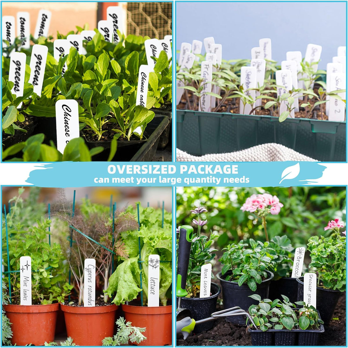 Plant Labels 4 Inch 600Pcs Plastic Plant Name Tags for Seedlings Garden Labels Markers Nursery Plant Tags Seed Labels Stakes with Permanet Marking Pen Plant Markers for Outdoor Garden (White600)