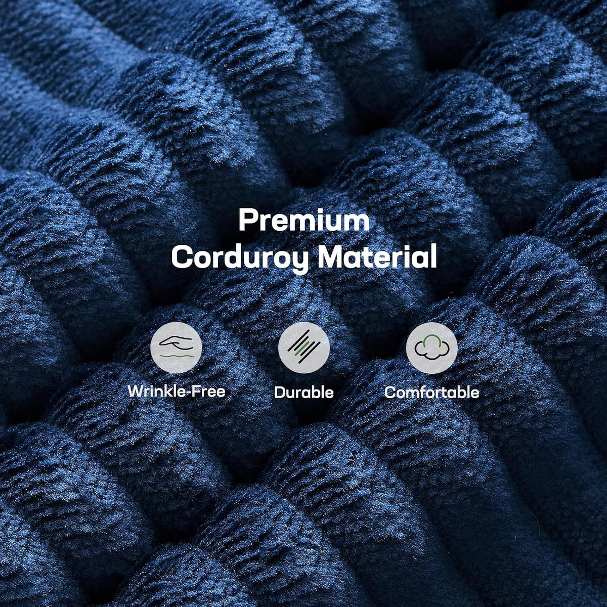 Marsail 66.02" Futon Sofa Bed, Convertible Corduroy Futon Couch with Adjustable Backrest & Armrests, Small Sleeper Sofa Loveseat for Living Room, Apartment, Blue