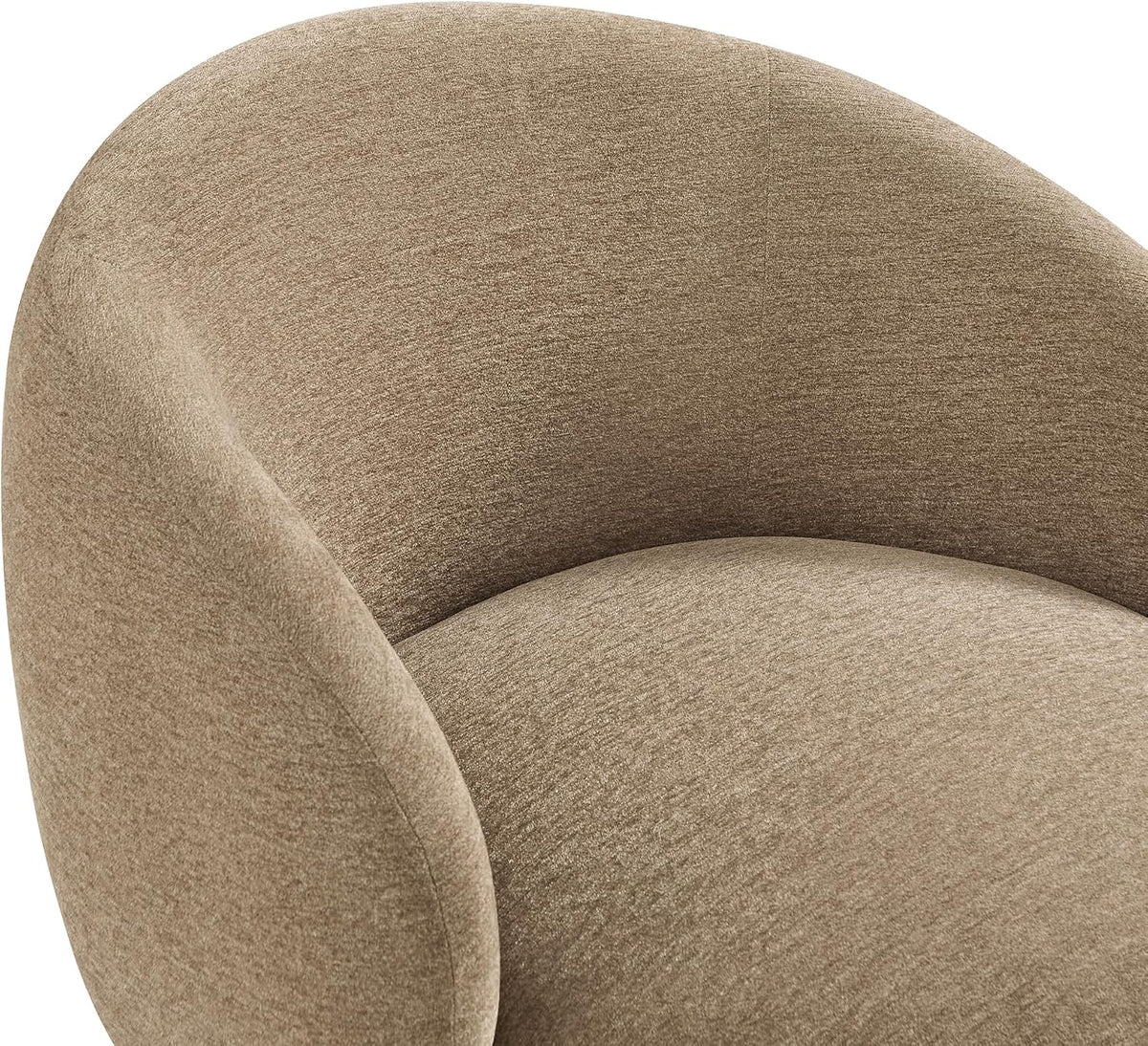 KISLOT Swivel Accent Chair Modern Round Barrel Armchair with Upholstered Performance Fabric for Living Room Bedroom Waitingroom,1 Box,Brown