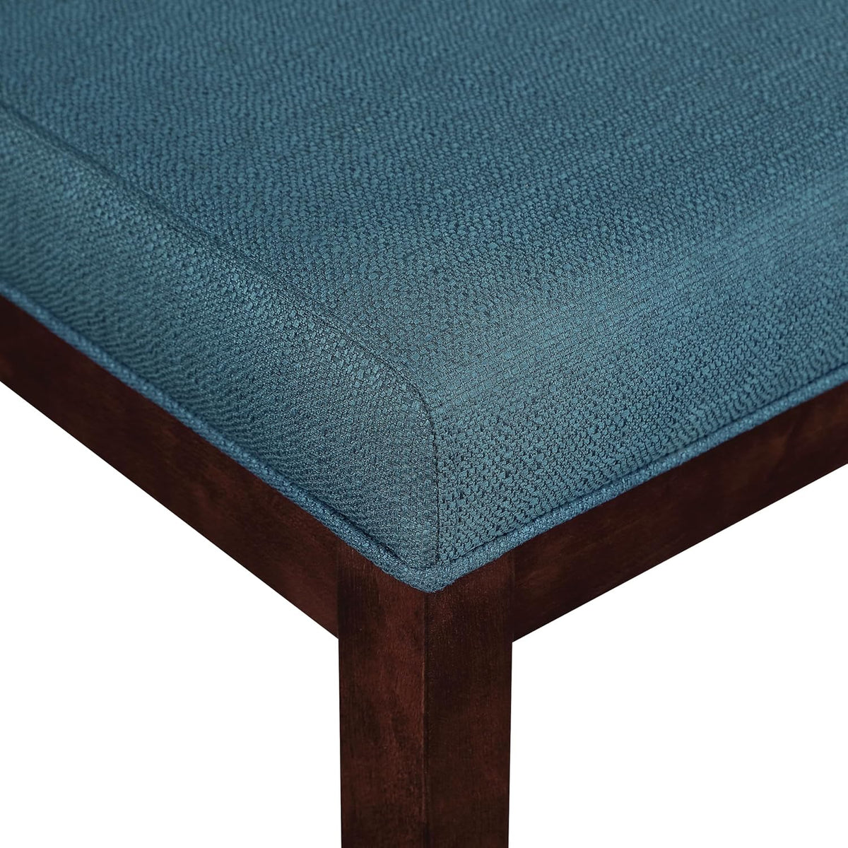 OSP Home Furnishings Dakota Upholstered Parsons Dining Chair with Espresso Finish Wood Legs, Azure Blue Fabric