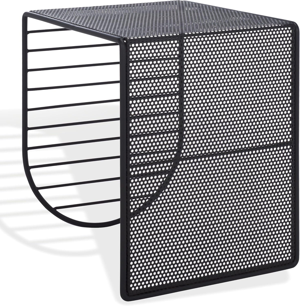 SAFAVIEH Couture Collection - Viktoria Black Metal Accent Table, Sculptural Modern Side Table, Geometric Cutout Design, Fully Assembled (SFV6808A)