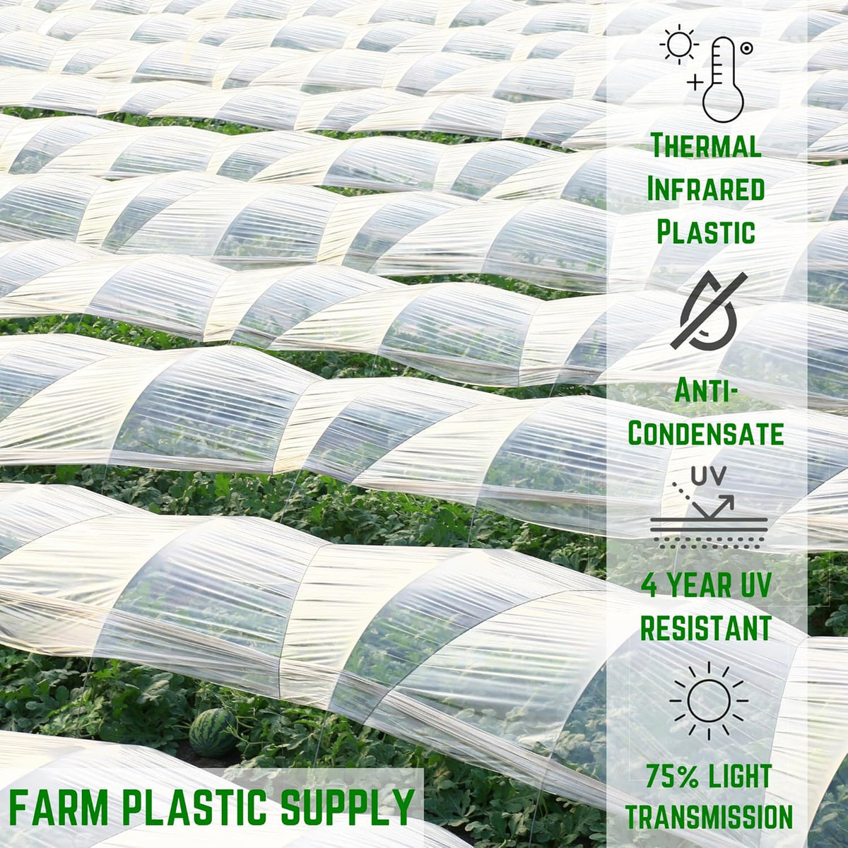 Farm Plastic Supply - Clear Coolmax Greenhouse Plastic Sheeting - 6 Mil - 4 Year UV Resistant Infrared Anti-Condensate Green House Covering Thermal Greenhouse Plastic 6 mil (20' x 20')