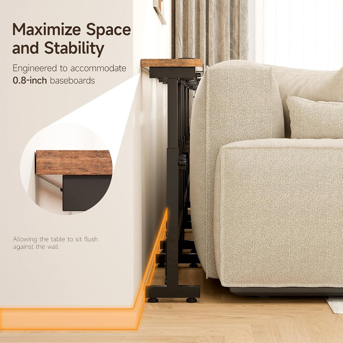 2 Pack 79" Behind Couch Table with Adjustable Height Narrow Console Sofa Table with 2 Power Outlets Long Entryway Table for Hallway Bedroom Living Room Decor Foyer Furniture Rustic Brown