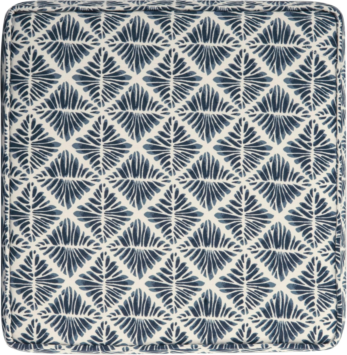 HomePop 18" Classic Square Storage Ottoman - Blue Geometric Pattern