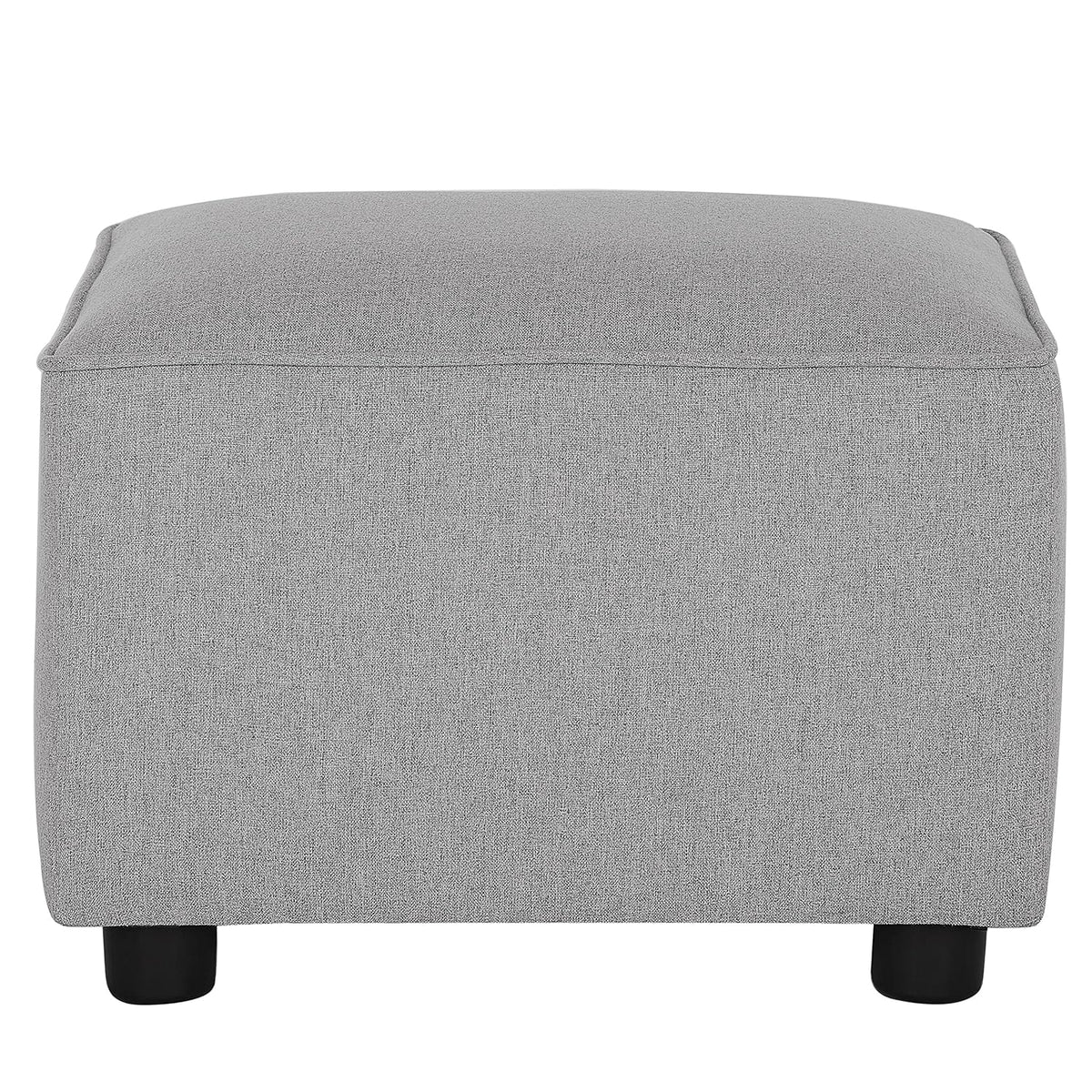 Evolur Holland Upholstered Ottoman in Light Grey, Foot Rest Stool for Nursing Moms, Tool-Free Assembly, Made for Every Décor