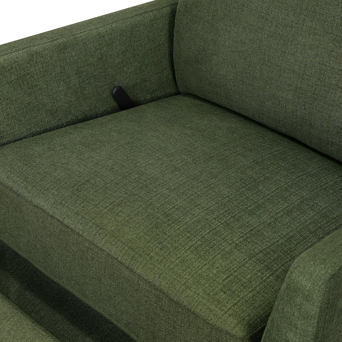 Carter's by Davinci Ethan Swivel Recliner in Performance Forest Green Linen, GREENGUARD Gold & CertiPUR-US® Certified