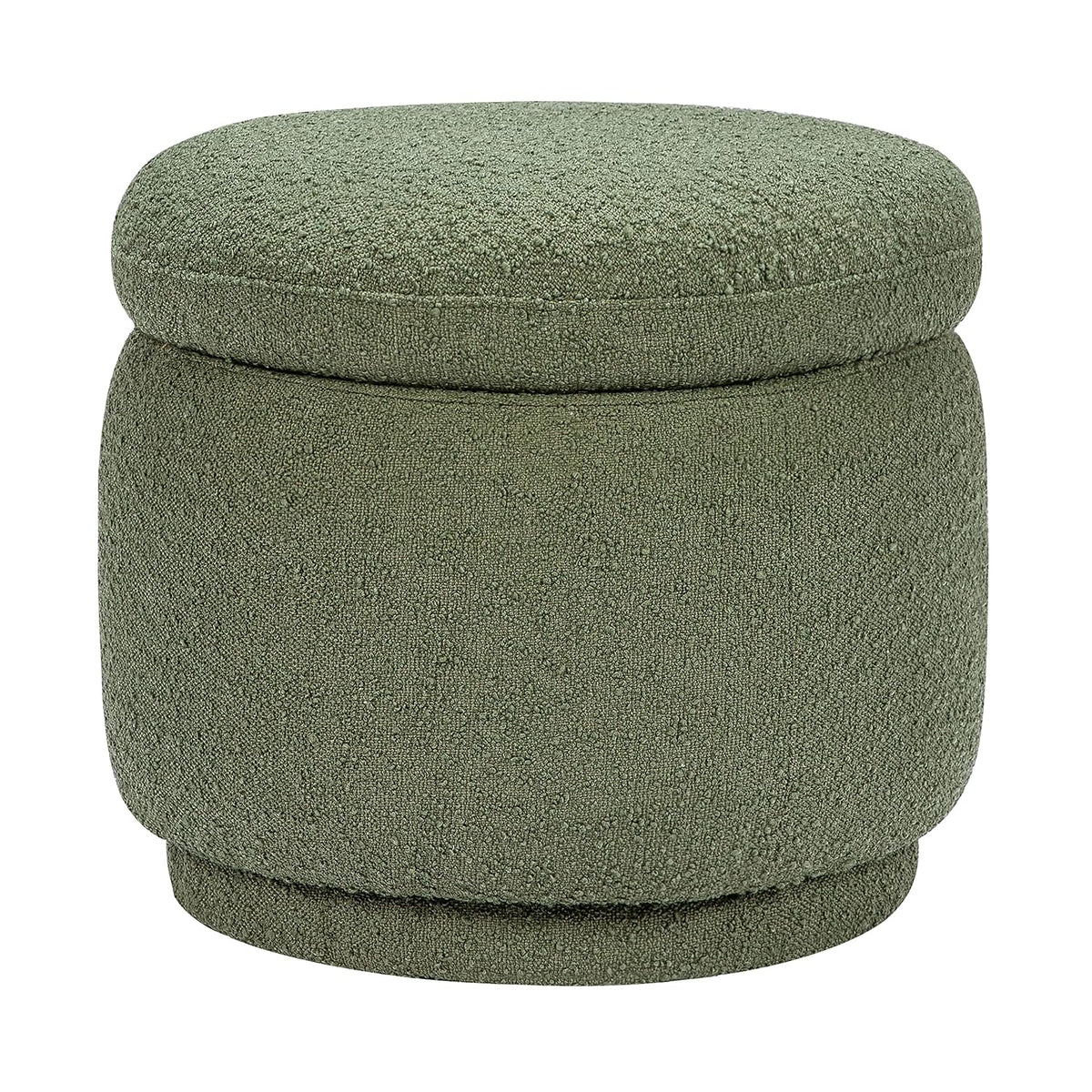 Enoki Storage Ottoman in Olive Boucle, Greenguard Gold Certified