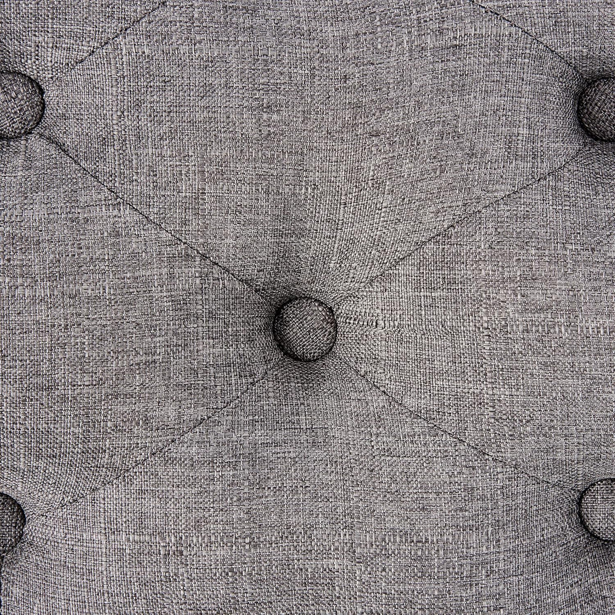 Roundhill Furniture Leviton Fabric Tufted Turned Leg Dining Bench, gray